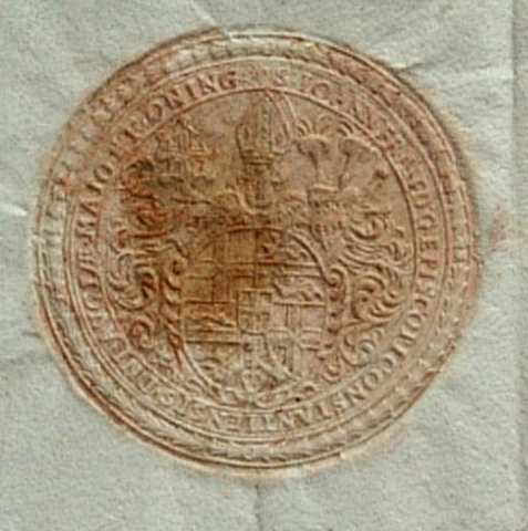 Siegel des Fürstbischofs auf einem Schreiben von 1725